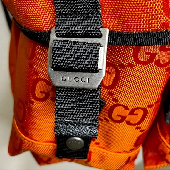 GUCCI Off The Grid Backpack Econyl Orange GG Logo Sustainable Rucksack Luxurious - Picture 9 of 16
